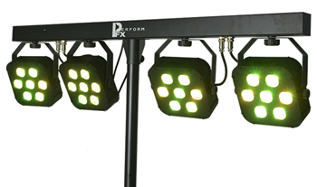 Stage Lighting Kit with 4 Pre-Wired LED Pars, DMX Controller & Stands